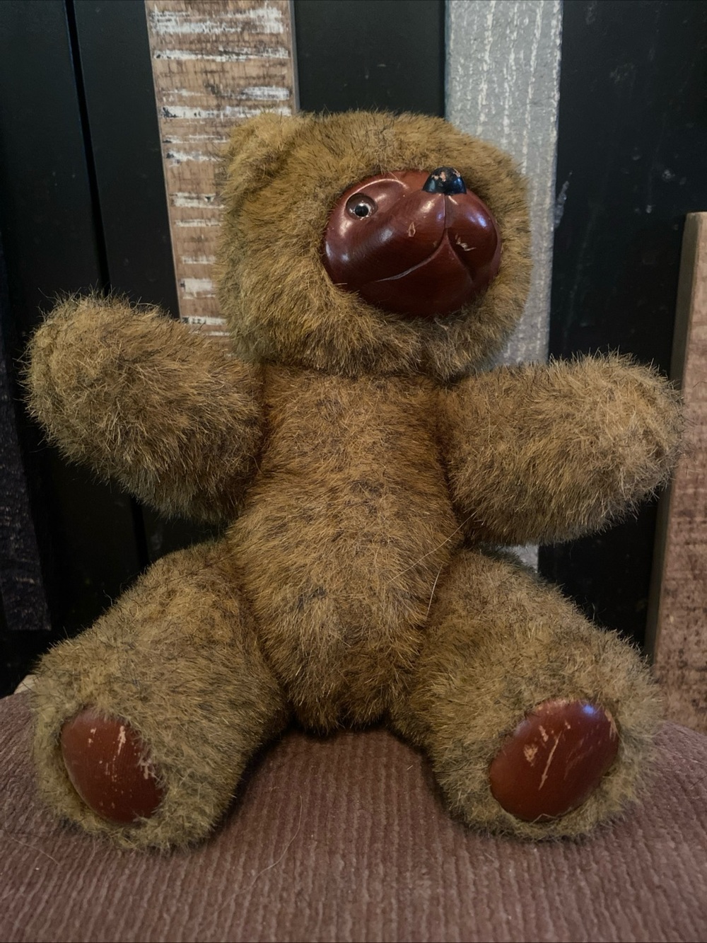 Vintage 1985 Applause Robert Raikes Bear Jamie #5453 Wood Face Jointed 9